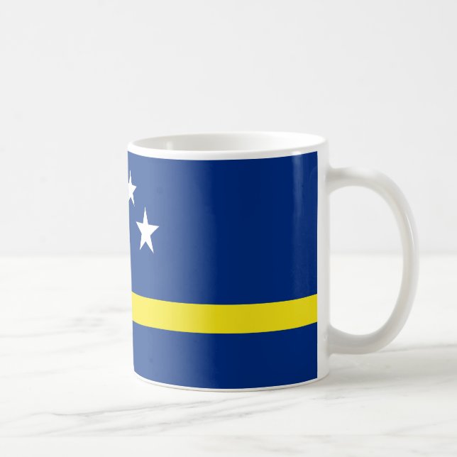 Caneca De Café Curaçao Flag Cerâmica Mug (Direita)