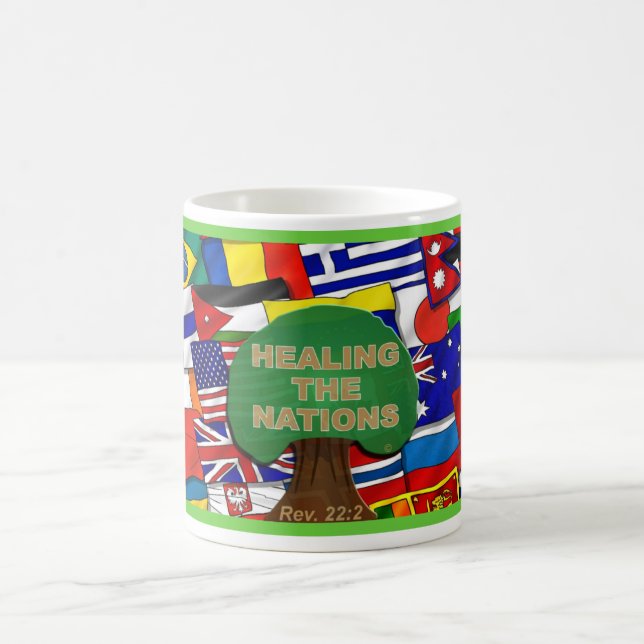 Caneca De Café Curando o mug de árvore das Nações (Centro)