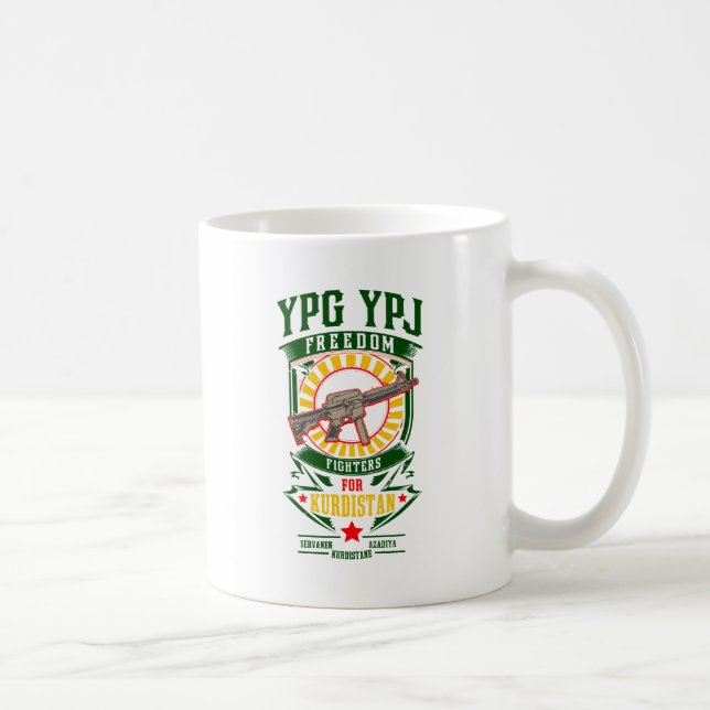 Caneca De Café CURDISTÃO - YPG - guerreiro da liberdade de YPJ (Direita)