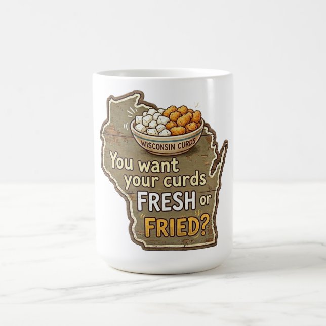 Caneca De Café Curds de Wisconsin: Frescos ou Fritos? (Centro)