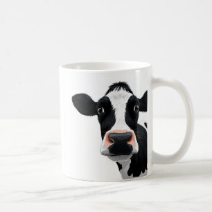 Caneca De Café Curiosidade de Vaca em Close-Up