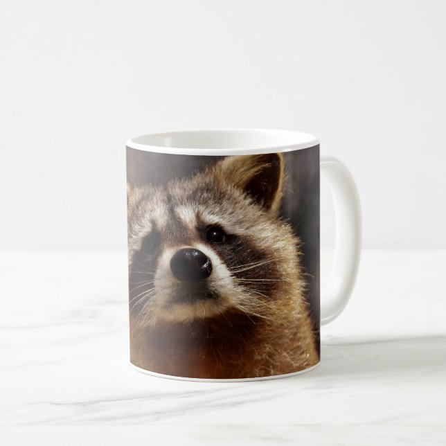 Caneca De Café Curioso Raccoon (Frente Esquerda)