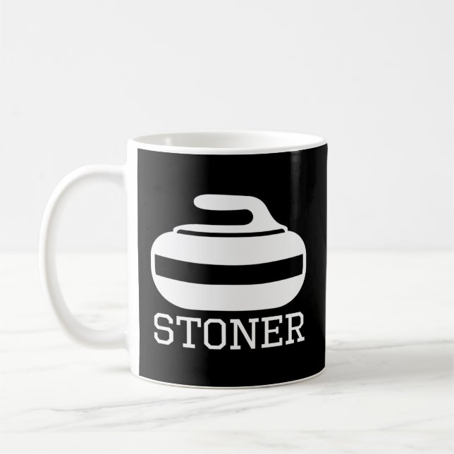 Caneca De Café Curling Player Fan Stoner Curling (Esquerda)