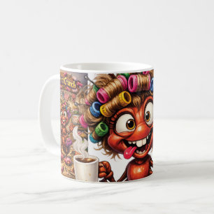 Caneca De Café Curlita Crunch é uma formiga de cachos