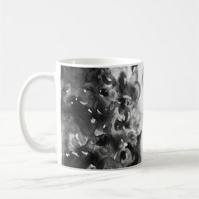 Caneca De Café Curly Grace: Beleza da Aquarela da Moda (Esquerda)