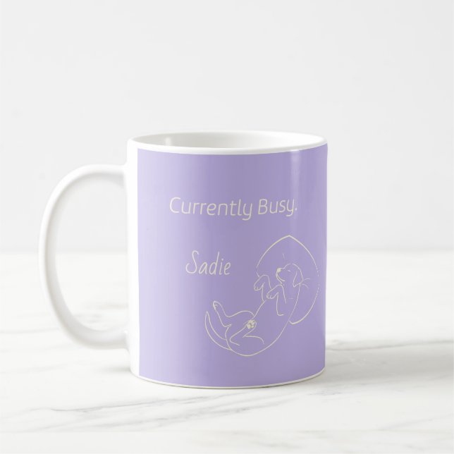 Caneca De Café Currently Busy Labrador Retrie Custom Dog Mom Name (Esquerda)