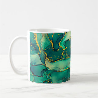 Caneca De Café Currents of translucent hues, snaking metallic swi