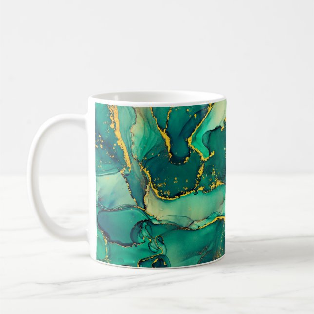 Caneca De Café Currents of translucent hues, snaking metallic swi (Esquerda)