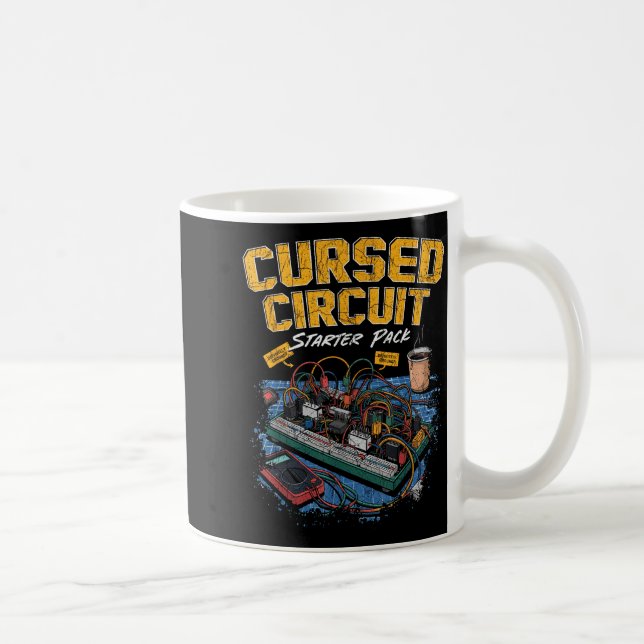Caneca De Café Cursed Circuit Starter Pack Funny Electronics Hall (Direita)