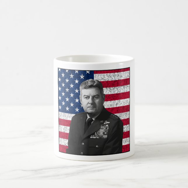 Caneca De Café Curtis Lemay e a bandeira americana (Centro)