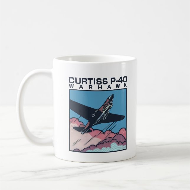 Caneca De Café Curtiss P-40 Warhawk | WW2 Plane (Esquerda)