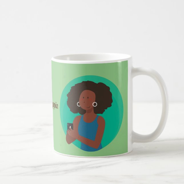 Caneca De Café Curvas de Cabelo Natural Afro (Direita)