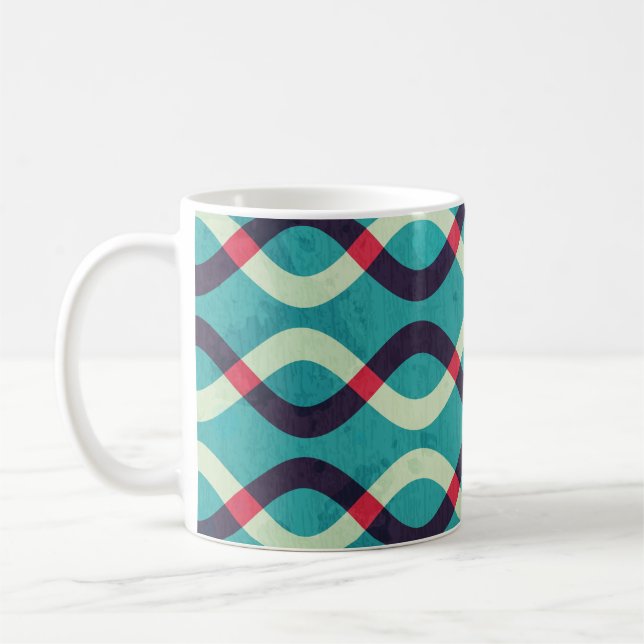 Caneca De Café Curvas Retroativas: Efeito Padrão Grunge. (Esquerda)