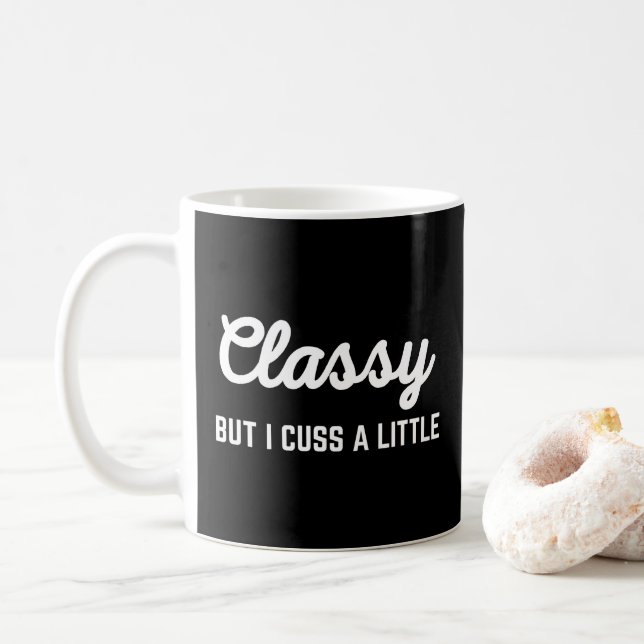 Caneca De Café Cuss Clássico Engraçado Cote (Com Donut)