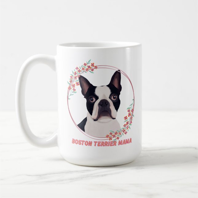 Caneca De Café Custa Boston Terrier - Boston Terrier Mama (Esquerda)