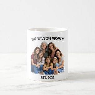 Caneca De Café Custo de Foto, Nome e Ano Personalizados da Famíli