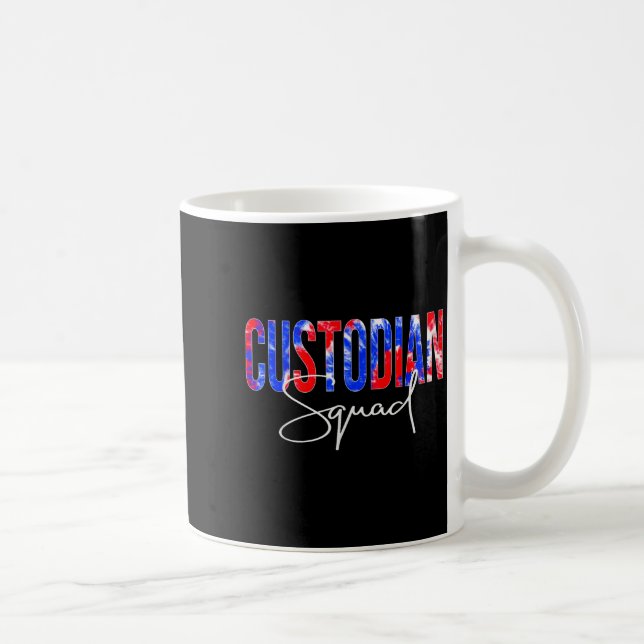 Caneca De Café Custodian Squad Tie Dye Back To School Women Appre (Direita)