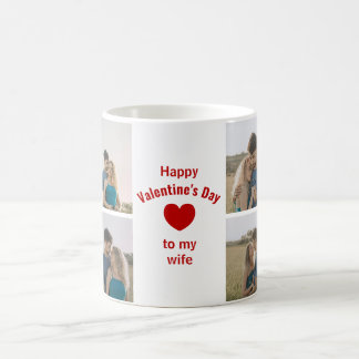 Caneca De Café Custom 4 Photos Happy Valentine's Day to