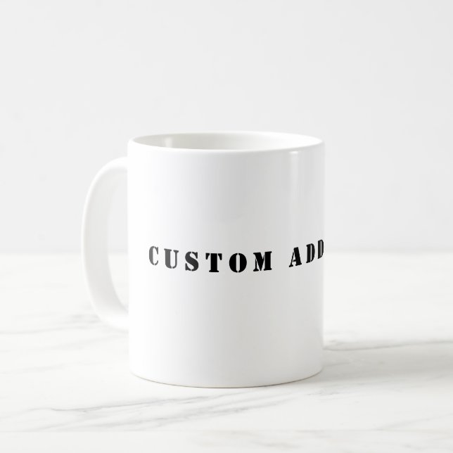 Caneca De Café Custom Add Text Coffee Mug (Frente Esquerda)