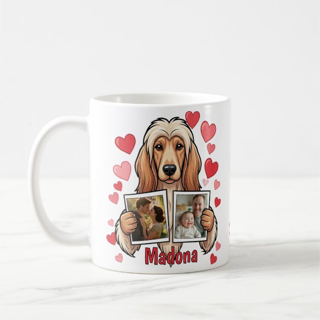 Caneca De Café Custom Afghan Hound Photo Heart Coffee Mug (Esquerda)