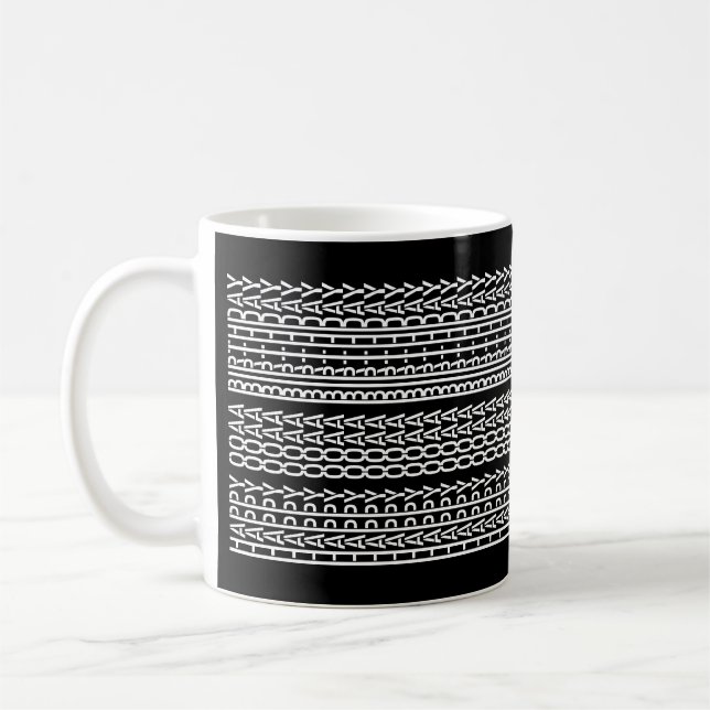 Caneca De Café Custom Age Happy Birthday Modern Hidden Message (Esquerda)
