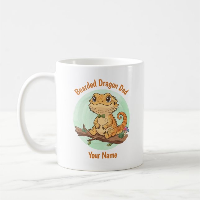 Caneca De Café Custom Bearded Dragon Dad Mug (Esquerda)