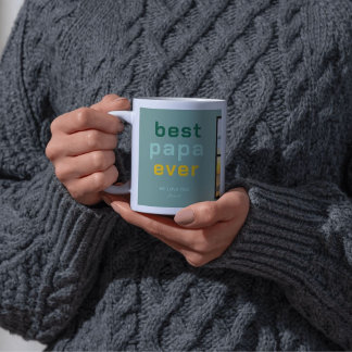 Caneca De Café Custom Best Papa Framework with Heartfelt Message