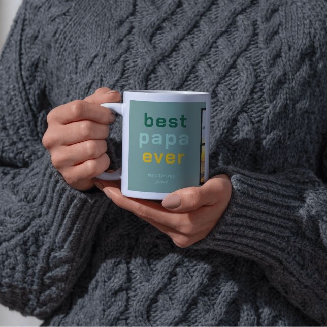 Caneca De Café Custom Best Papa Framework with Heartfelt Message (Criador carregado)