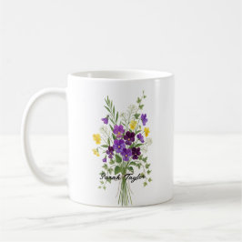 Caneca De Café Custom Birth Flower Violet Personalized Mug