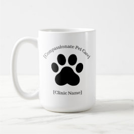 Caneca De Café Custom Black Vet Staff Mug | Clinic Logo Ready