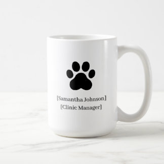 Caneca De Café Custom Black Vet Staff Mug | Clinic Logo Ready