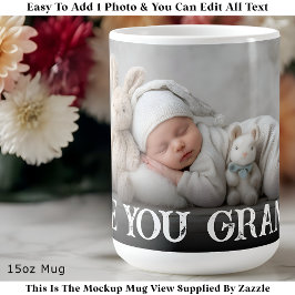 Caneca De Café Custom Bold Love You Grandpa One Photo Modern