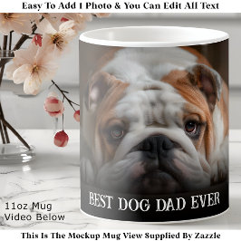 Caneca De Café Custom Bold Personalized Dog Dad One Photo