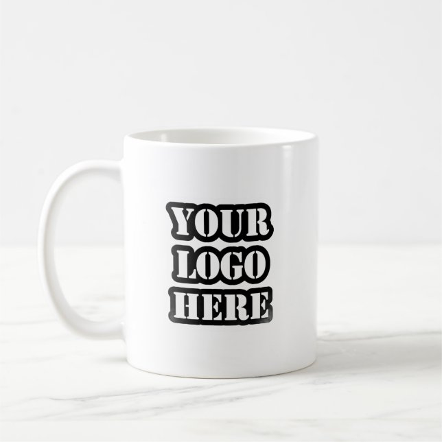 Caneca De Café Custom Business Logo Branded Coffee Mug (Esquerda)