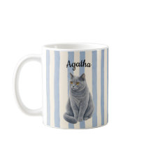 Custom Cat Photo Mug, Personalized Cat Name Coffee