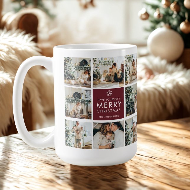 Caneca De Café Custom Christmas Photo Mug | Personalized Family  (Criador carregado)