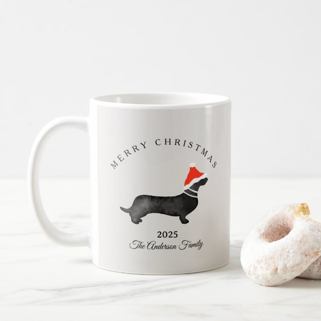 Caneca De Café Custom Christmas red gray santa hummingbird (Com Donut)