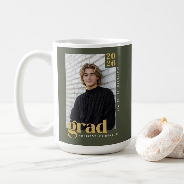 Caneca De Café Custom Class of 2026 Photo Graduation (Com Donut)