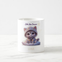 Caneca De Café Custom Cosmic Cat Mug – Personalized Pastel Galaxy