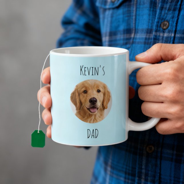 Caneca De Café Custom Dog Photo Mug | Personalized Pet Dad Gift (Criador carregado)