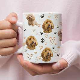 Caneca De Café Custom Dog Photo Pattern