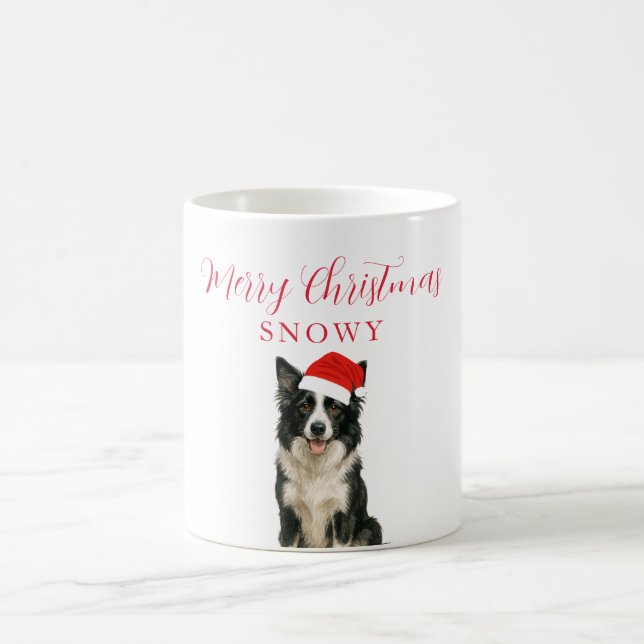 Caneca De Café Custom Dog with Santa Hat Christmas (Centro)