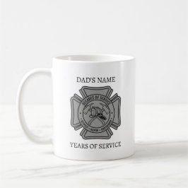 Caneca De Café Custom Firefighter Name Years of Service Gift