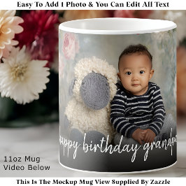 Caneca De Café Custom Grandpa Photo Mug Modern One Photo Easy