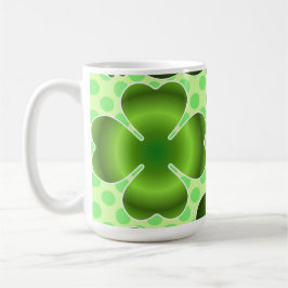 Caneca De Café Custom Green Lucky Clover Pattern Gift