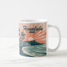 Custom Hawaii Honolulu Waikiki Beach Retro Viagem