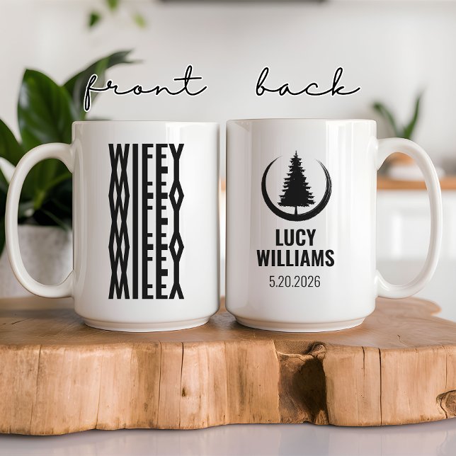 Caneca De Café Custom Hubby & Wifey Coffee Mug | Engagement Gift (husband mug, wifey mug, hubby mug, wife mug, personalized wedding gift, custom couple mug,)