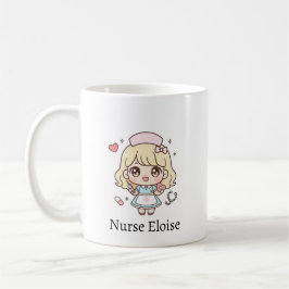 Caneca De Café Custom Kawaii Nurse Mug – Personalized Cute Chibi