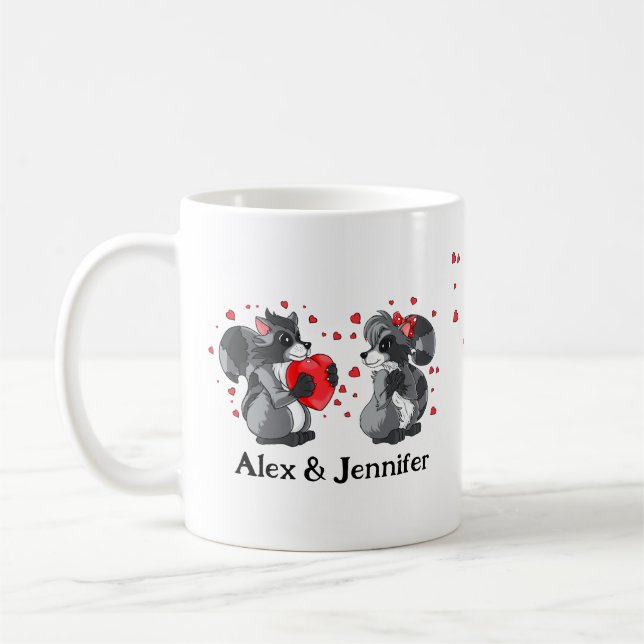 Caneca De Café Custom Love Couple Names Personalized (Esquerda)