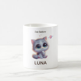 Caneca De Café Custom Low Battery Cat Mug
